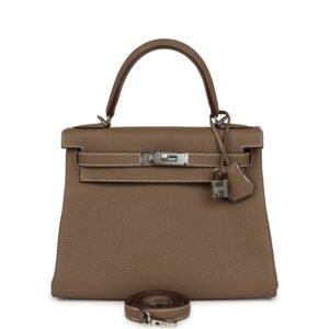 Hermes Kelly Retourne 28 Etoupe Togo Palladium Hardware