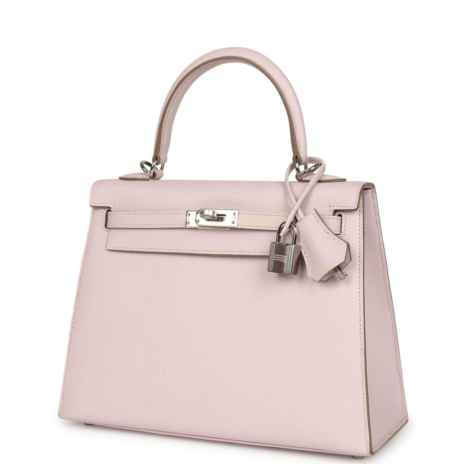 Hermes Kelly Sellier 25 Mauve Pale Epsom Palladium Hardware - Image 5