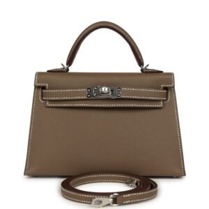 Hermes Kelly Sellier 20 Etoupe Epsom Palladium Hardware