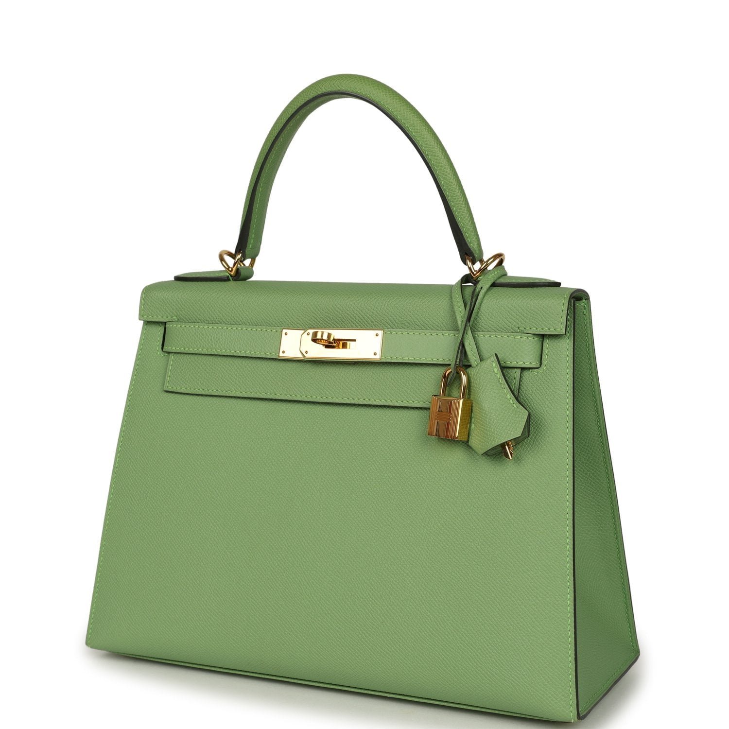 Hermes Kelly Sellier 28 Vert Criquet Epsom Gold Hardware - Image 5