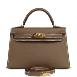 Hermes Kelly Sellier 20 Etoupe Epsom Gold Hardware