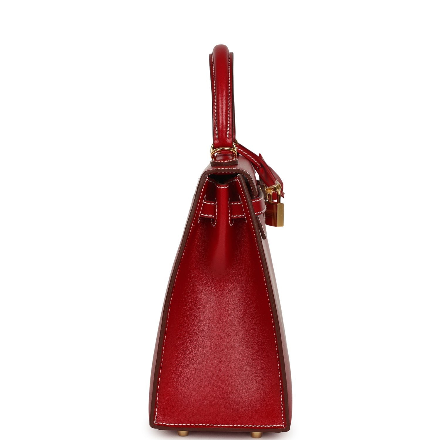 Hermes Kelly Sellier 25 Rouge Piment Box Gold Hardware - Image 3