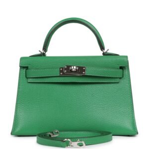 Hermes Kelly Sellier 20 Bambou Chevre Mysore Palladium Hardware