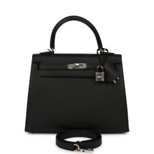 Hermes Kelly Sellier 25 Black Epsom Palladium Hardware (MAC-H-K-260820-2)