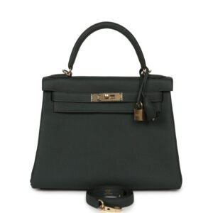 Hermes Kelly Retourne 28 Vert Mangrove Togo Permabrass Hardware