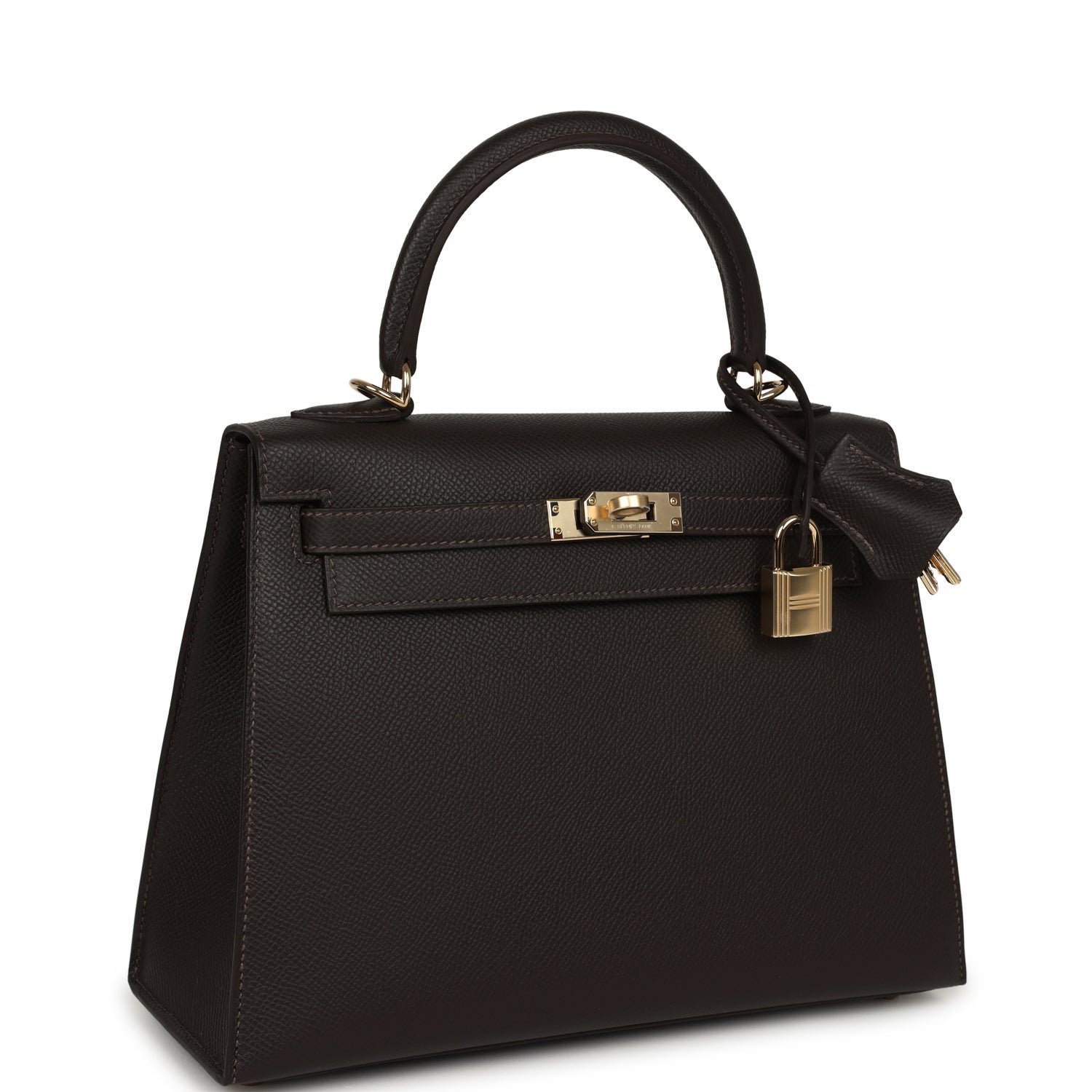 Hermes Kelly Sellier 25 Bai Brun Epsom Permabrass Hardware - Image 2