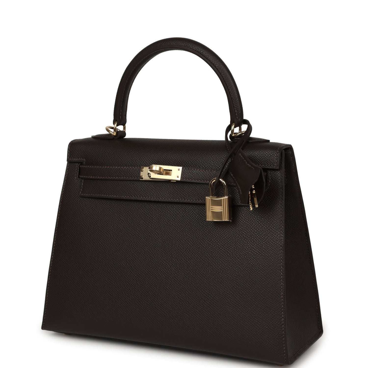 Hermes Kelly Sellier 25 Bai Brun Epsom Permabrass Hardware - Image 5