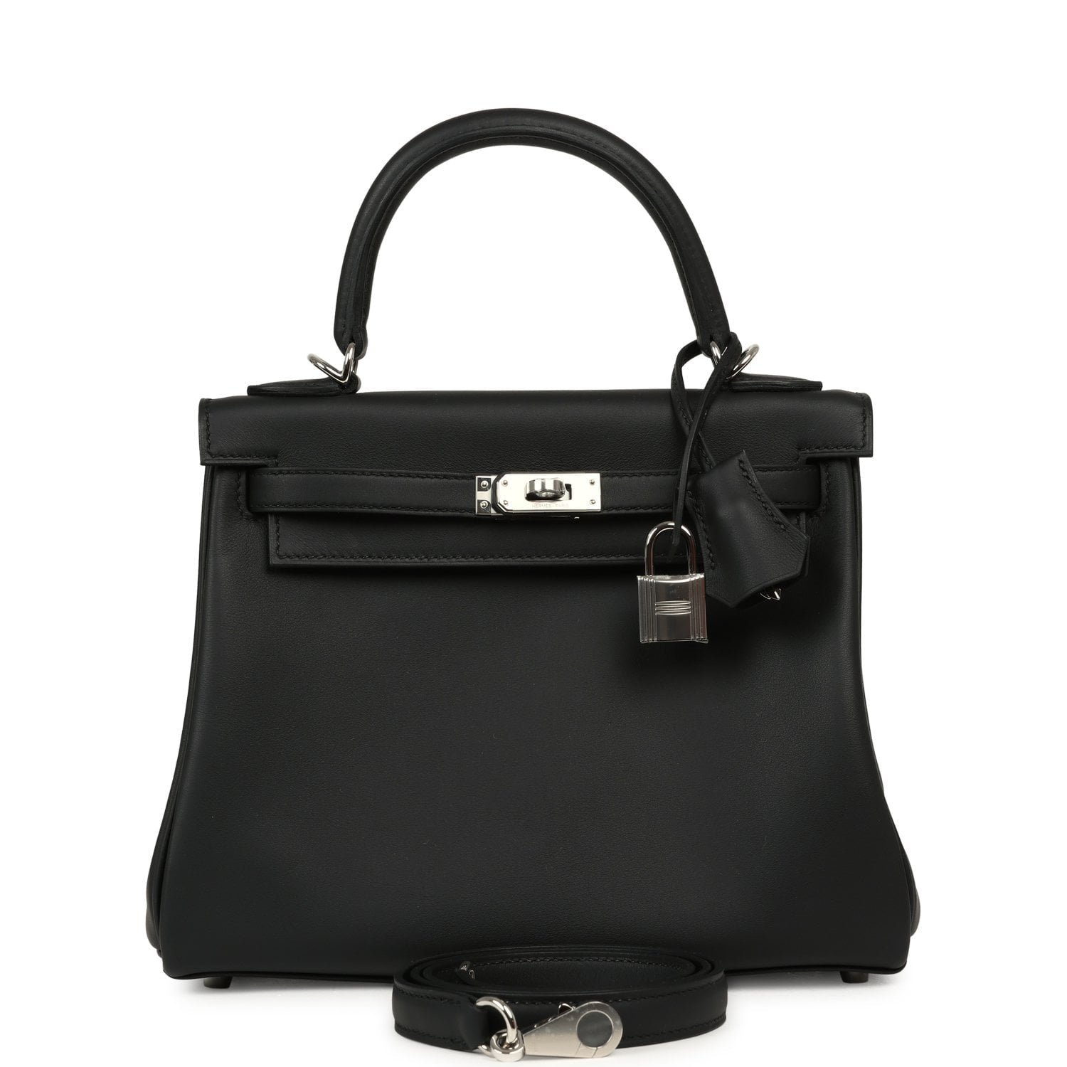 Hermes Kelly Retourne 25 Black Swift Palladium Hardware