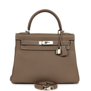 Hermes Kelly Retourne 28 Etoupe Togo Palladium Hardware (MAC-H-K-260903-3)