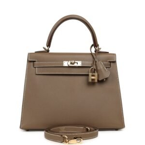 Hermes Kelly Sellier 25 Etoupe Verso Madame Permabrass Hardware