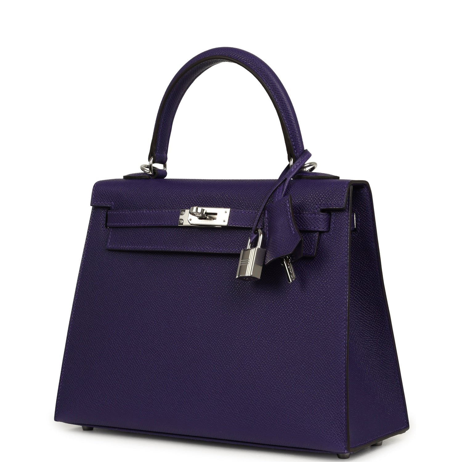 Hermes Kelly Sellier 25 Purple Epsom Palladium Hardware - Image 5
