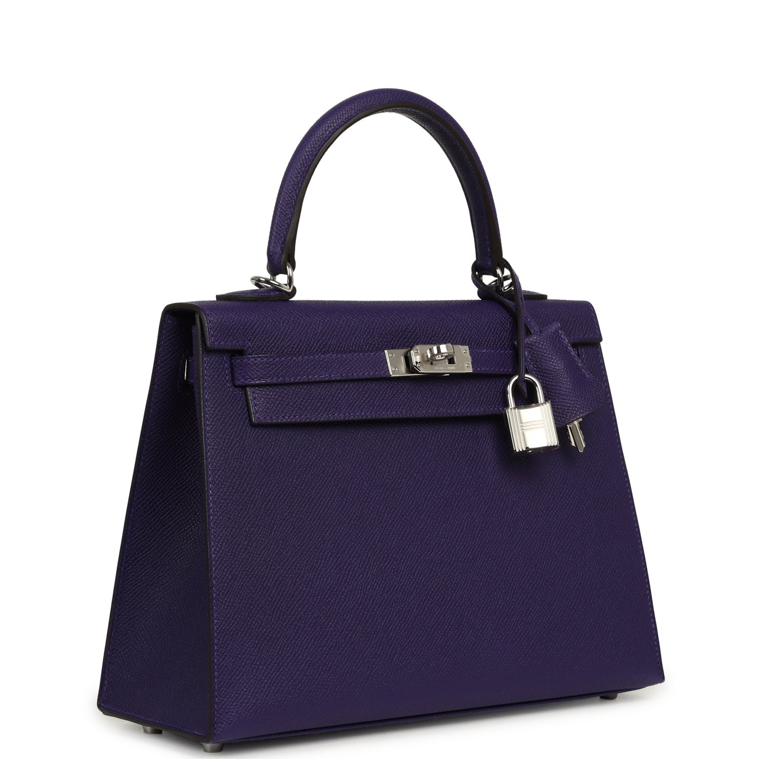 Hermes Kelly Sellier 25 Purple Epsom Palladium Hardware - Image 2