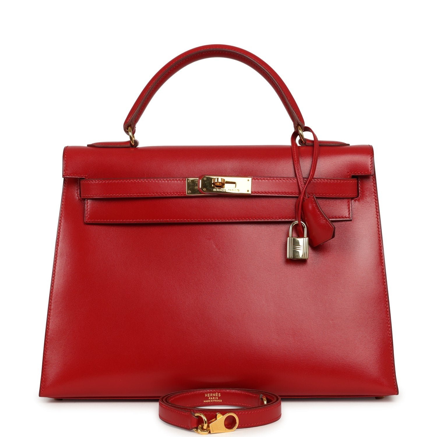 Vintage Hermes Kelly Sellier 32 Rouge Vif Box Gold Hardware (MAC-H-K-260908-2-NL)