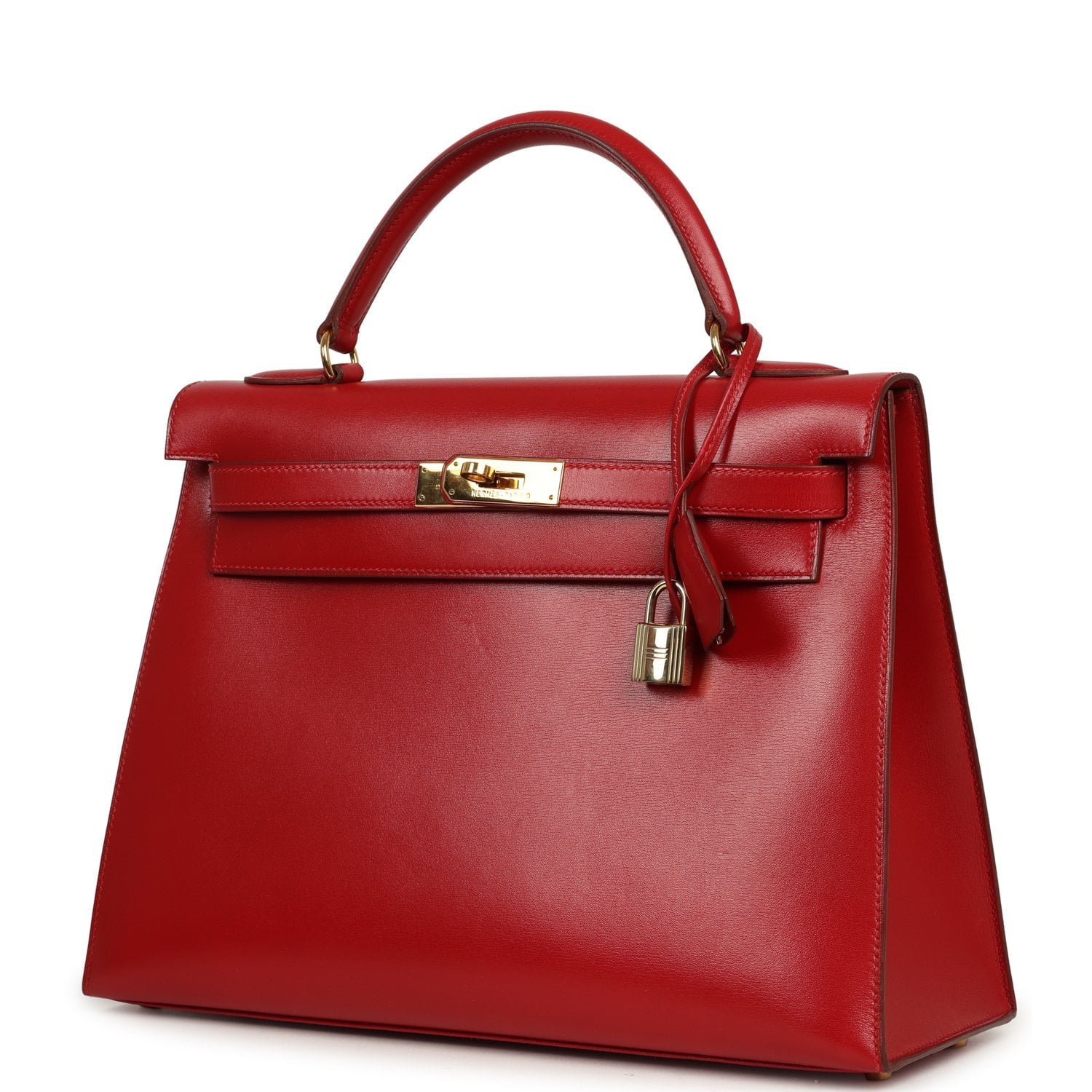Vintage Hermes Kelly Sellier 32 Rouge Vif Box Gold Hardware (MAC-H-K-260908-2-NL) - Image 5