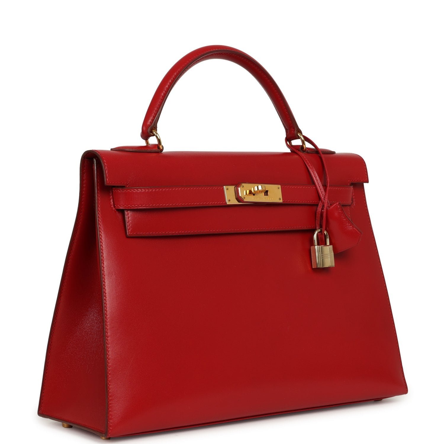 Vintage Hermes Kelly Sellier 32 Rouge Vif Box Gold Hardware (MAC-H-K-260908-2-NL) - Image 2