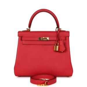 Hermes Kelly Retourne 25 Bougainvillea Epsom Gold Hardware