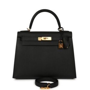 Hermes Kelly Sellier 28 Black Epsom Gold Hardware (MAC-H-K-260909-6-EK)