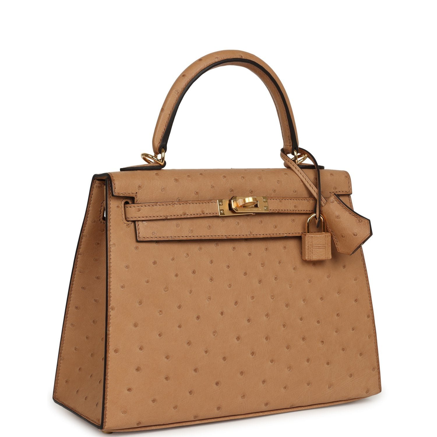 Hermes Kelly Sellier 25 Chai Ostrich Gold Hardware - Image 2