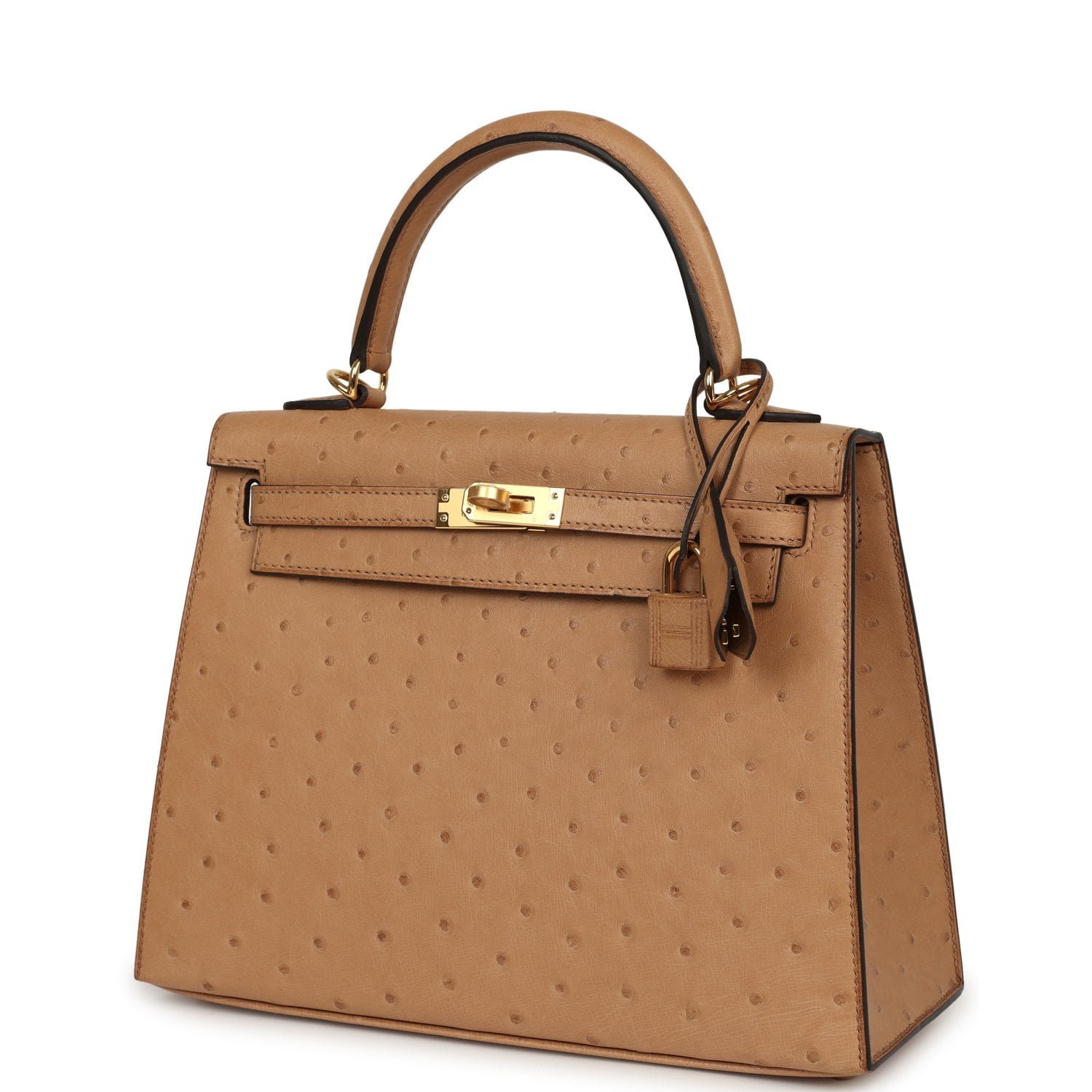 Hermes Kelly Sellier 25 Chai Ostrich Gold Hardware - Image 5