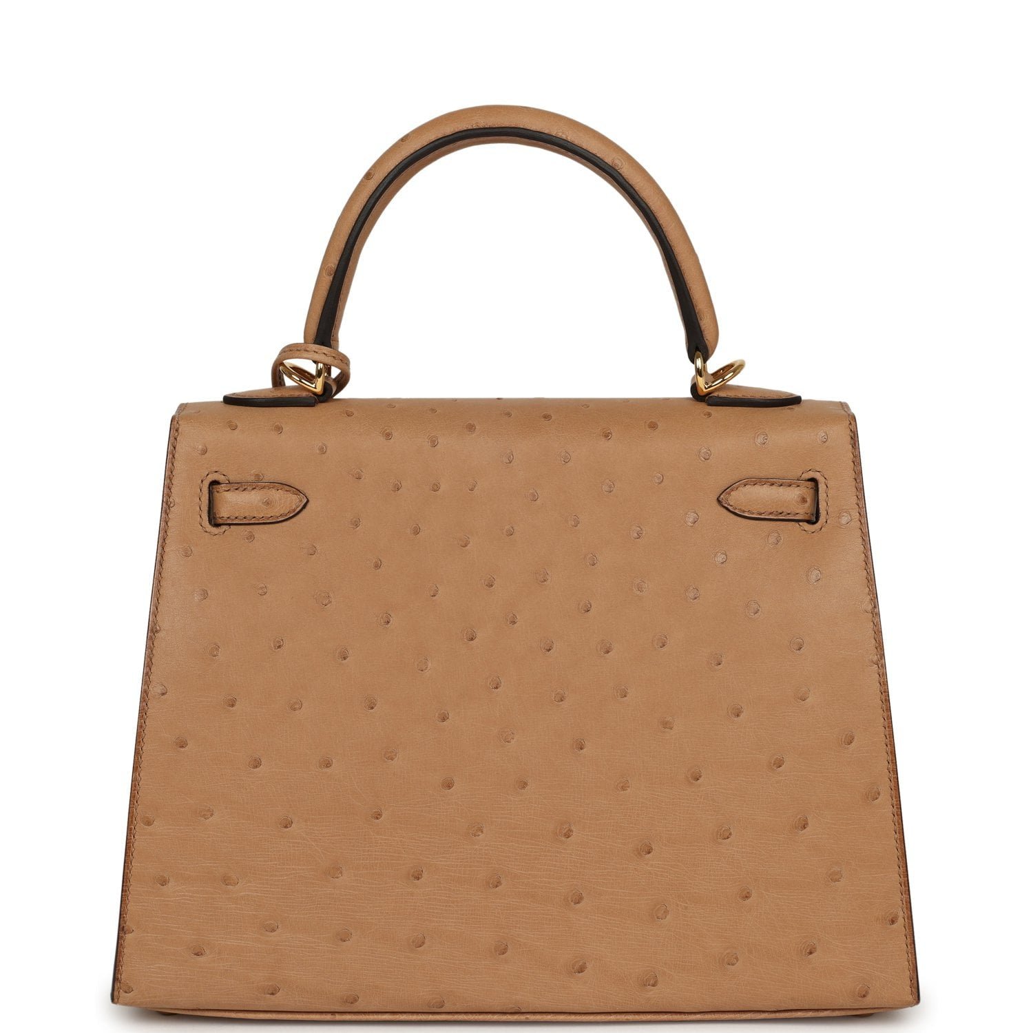 Hermes Kelly Sellier 25 Chai Ostrich Gold Hardware - Image 4