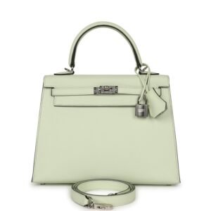 Hermes Kelly Sellier 25 Vert Fizz Epsom Palladium Hardware