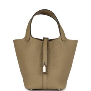 Hermes Picotin Lock 18 Beige Marfa Clemence Palladium Hardware
