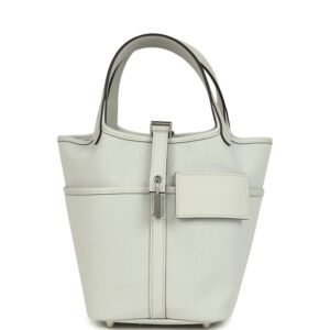 Hermes Picotin Cargo 18 Gris Platine Toile Canvas and Swift Palladium Hardware
