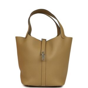 Hermes Picotin Lock 22 Dune Clemence Palladium Hardware