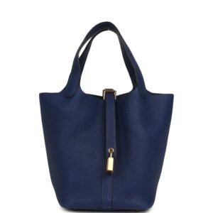 Hermes Picotin Lock 18 Bleu Encre Maurice Gold Hardware