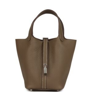 Hermes Picotin Lock 18 Etoupe Clemence Palladium Hardware (MAC-H-PI-260305-2)