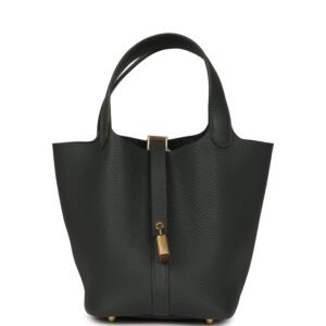 Hermes Picotin Lock 18 Vert Mangrove Clemence Gold Hardware