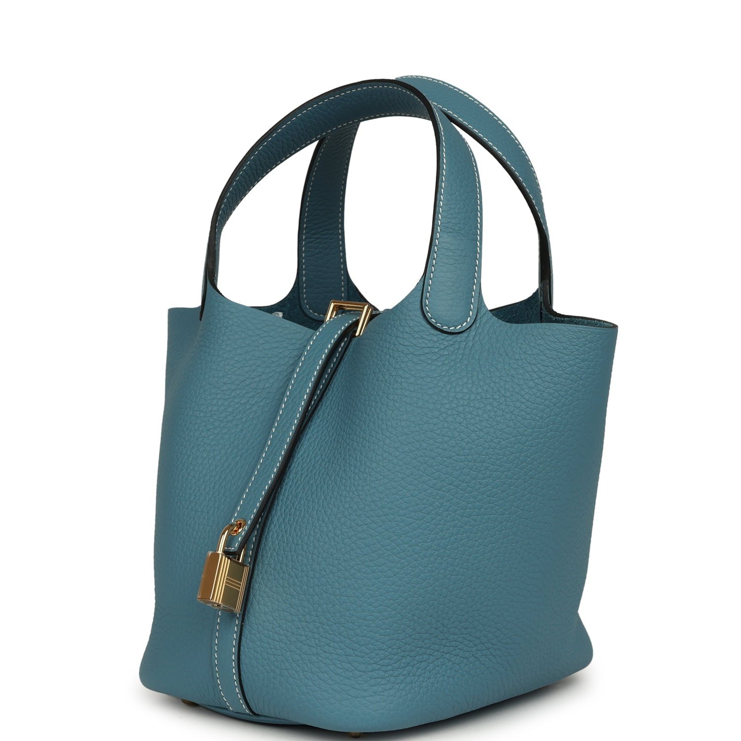 Hermes Picotin Lock 18 Blue Jean Clemence Gold Hardware - Image 5