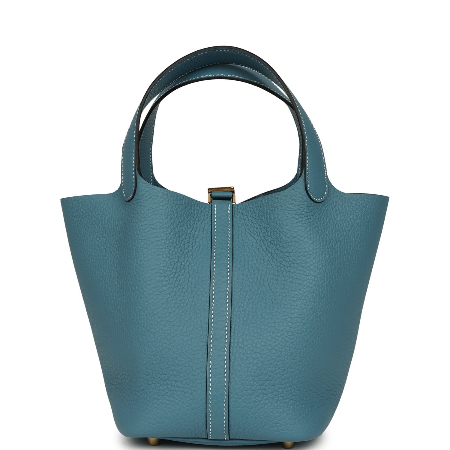 Hermes Picotin Lock 18 Blue Jean Clemence Gold Hardware - Image 4