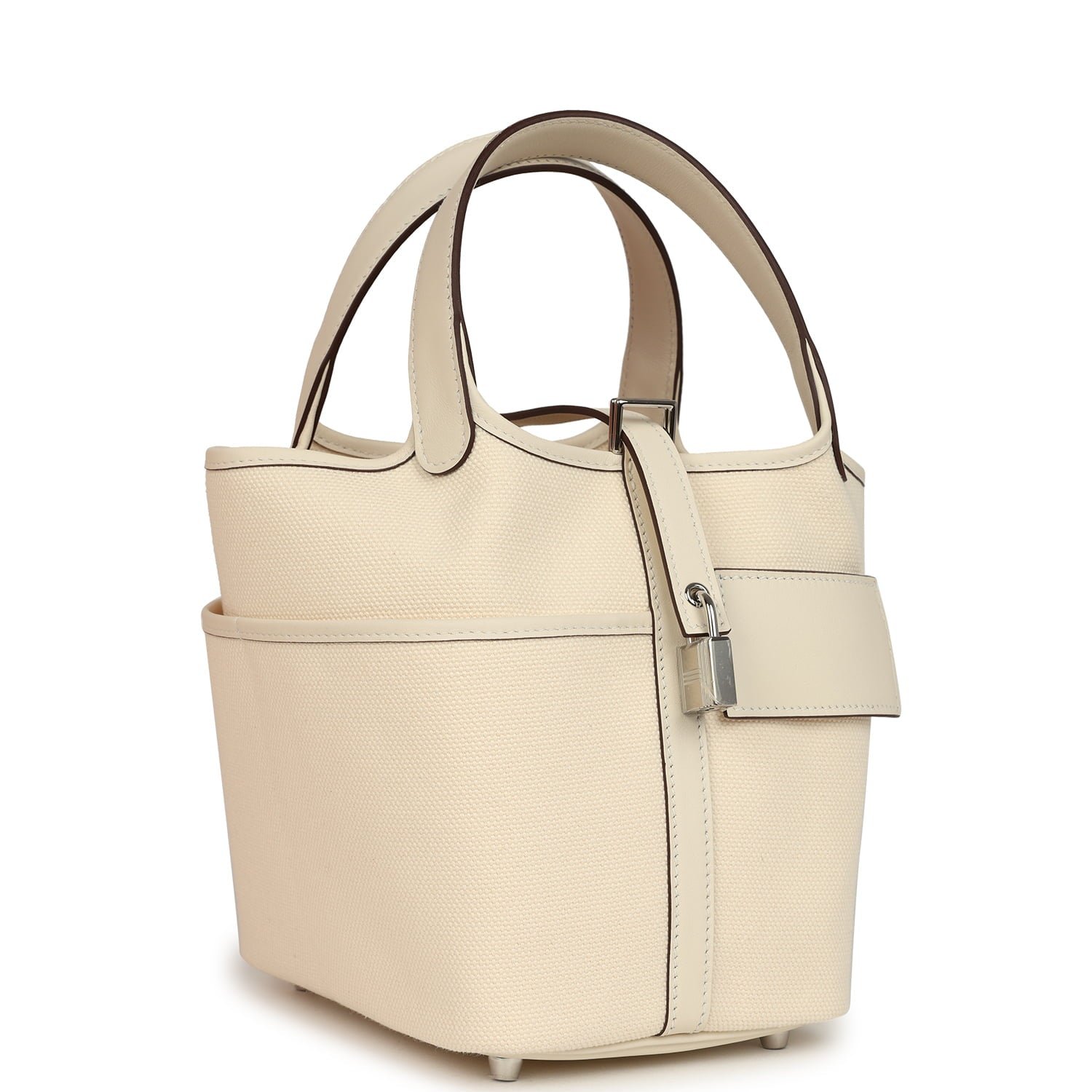 Hermes Picotin Cargo 18 Nata Swift and Toile Canvas Palladium Hardware - Image 2