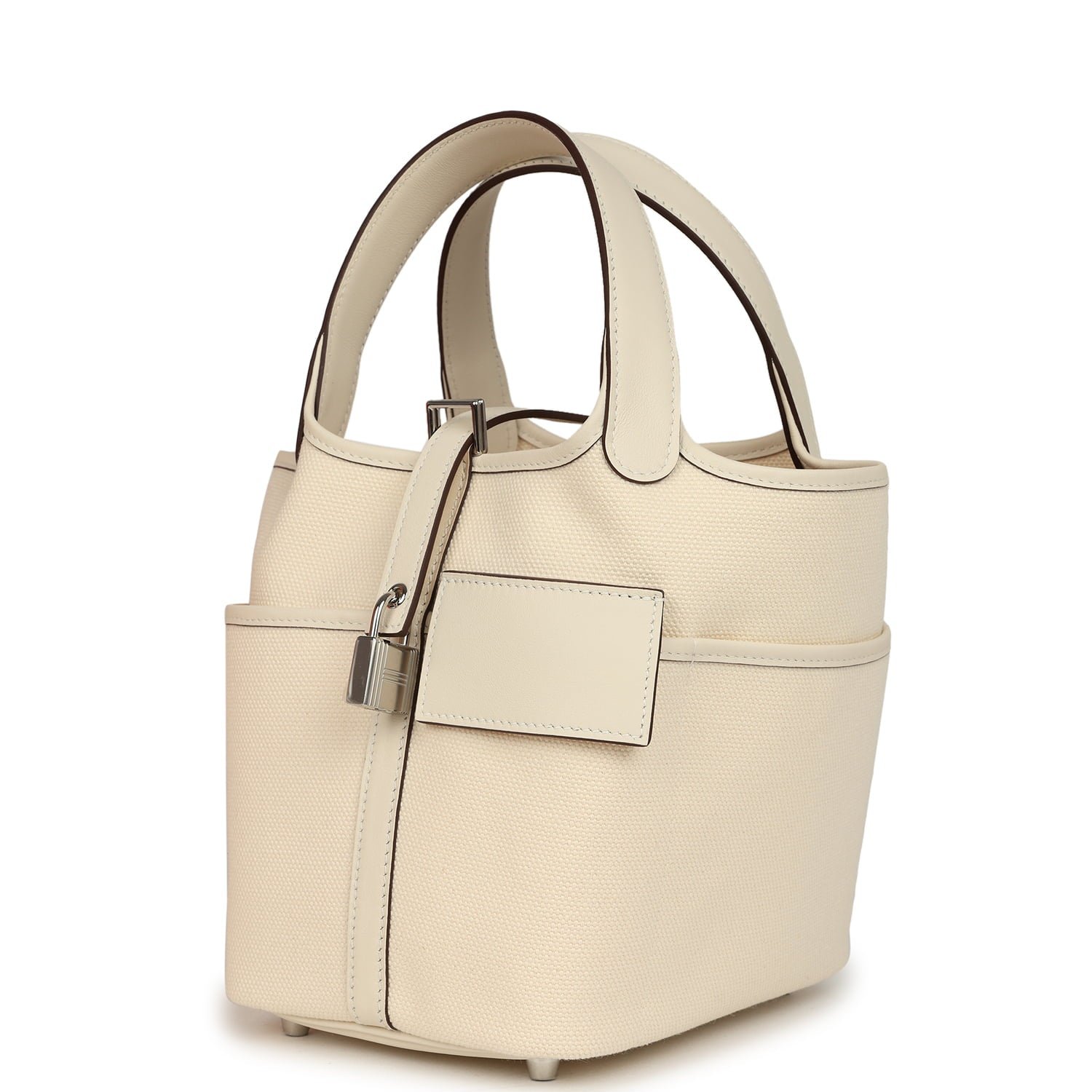 Hermes Picotin Cargo 18 Nata Swift and Toile Canvas Palladium Hardware - Image 5
