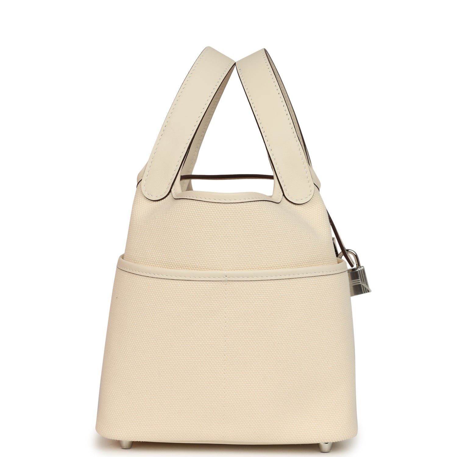 Hermes Picotin Cargo 18 Nata Swift and Toile Canvas Palladium Hardware - Image 3