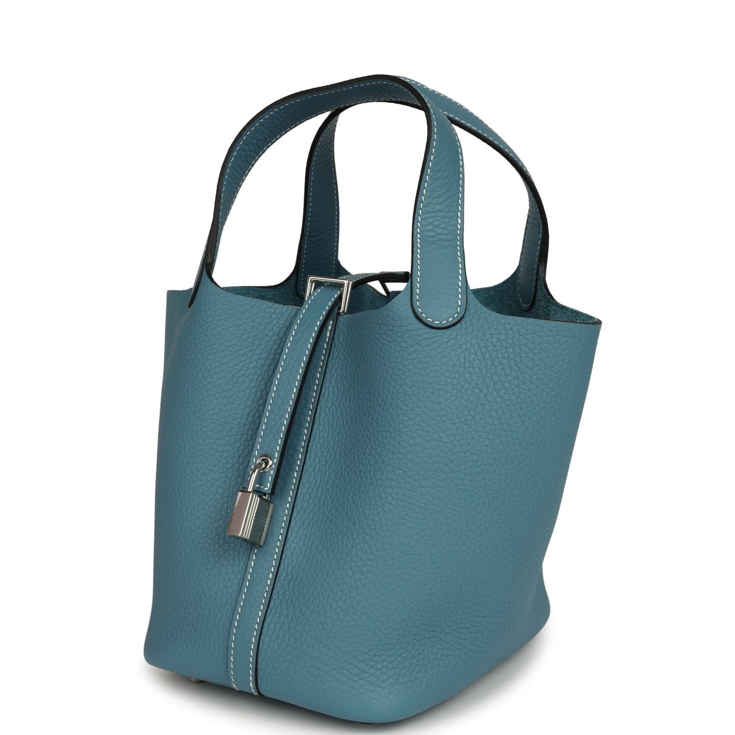 Hermes Picotin Lock 18 Blue Jean Clemence Palladium Hardware - Image 5