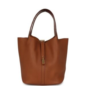 Hermes Picotin 22 Gold Clemence, Matte Alligator Touch Gold Hardware