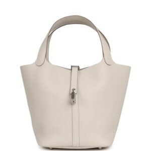 Hermes Picotin Lock 22 Craie Clemence Palladium Hardware