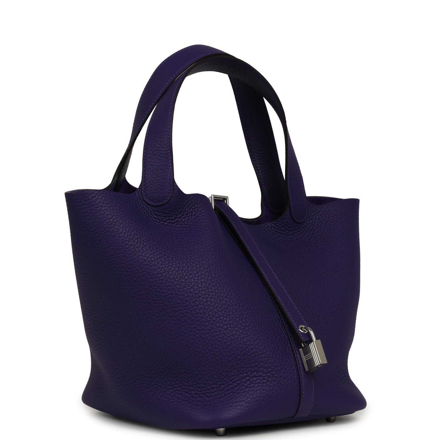 Hermes Picotin Lock 22 Purple Clemence Palladium Hardware - Image 2