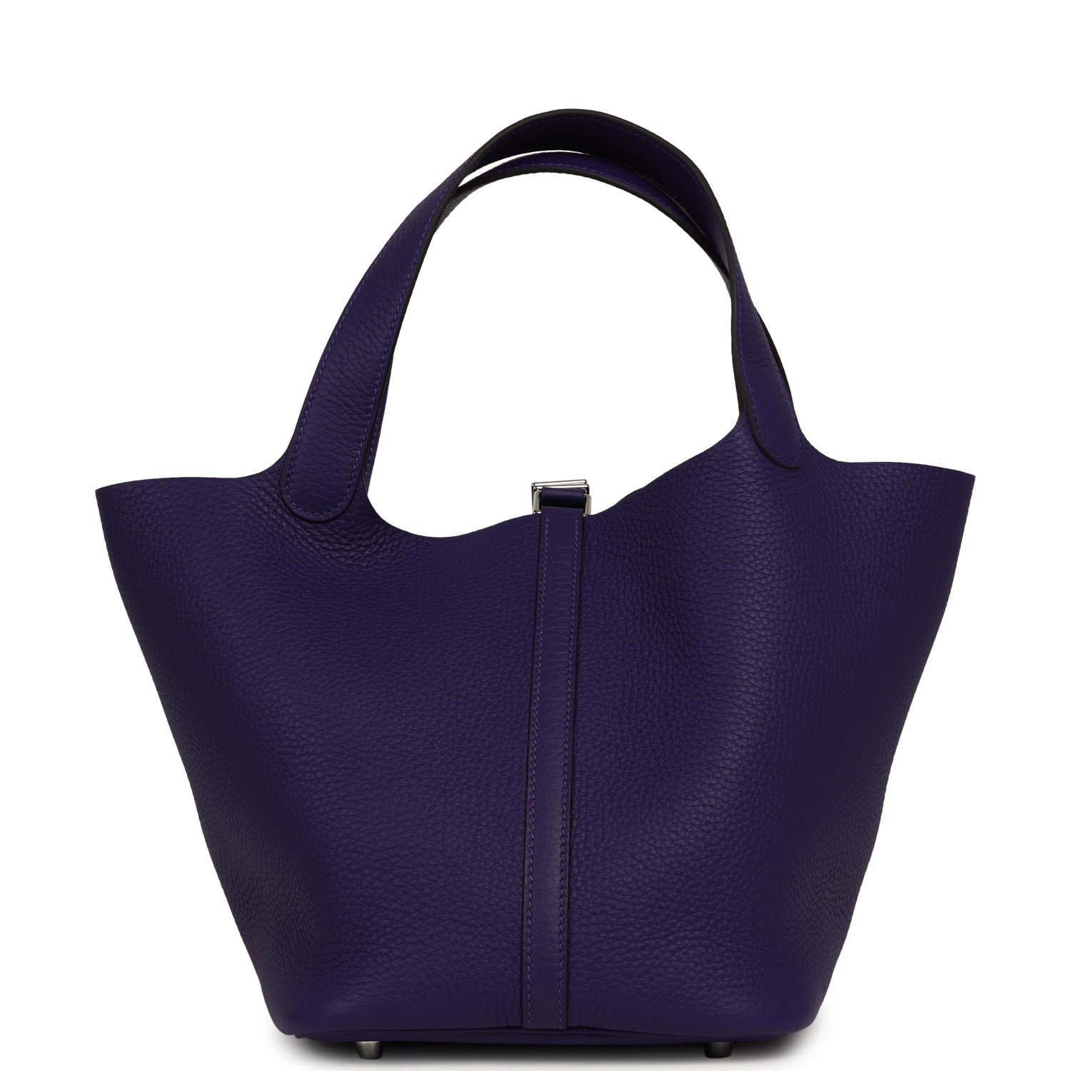 Hermes Picotin Lock 22 Purple Clemence Palladium Hardware - Image 4