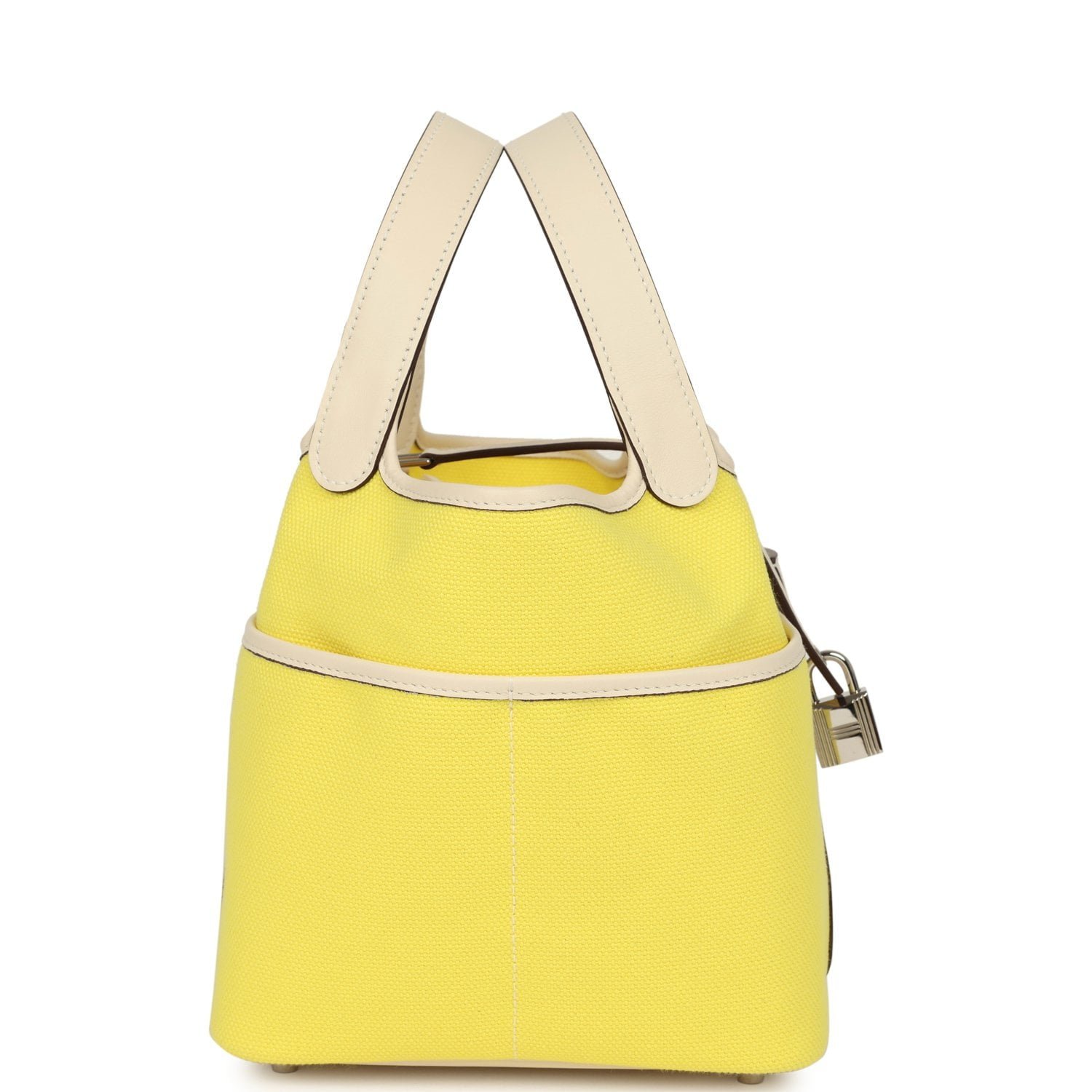 Hermes Picotin Cargo 18 Jaune Citron and Nata Swift and Toile Canvas Palladium Hardware - Image 3