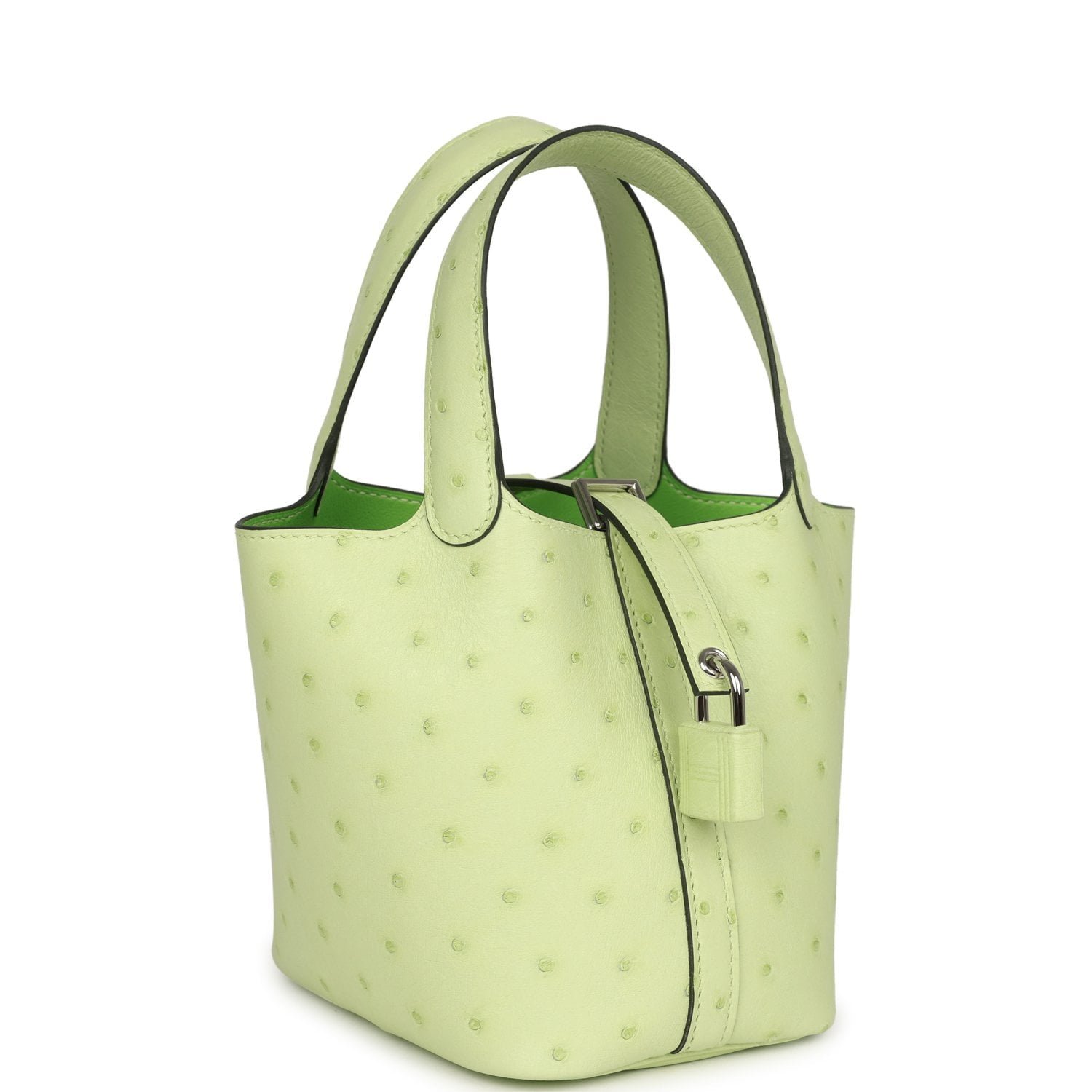 Hermes Micro Picotin Lock 14 Jaune Bourgeon Ostrich Palladium Hardware - Image 2