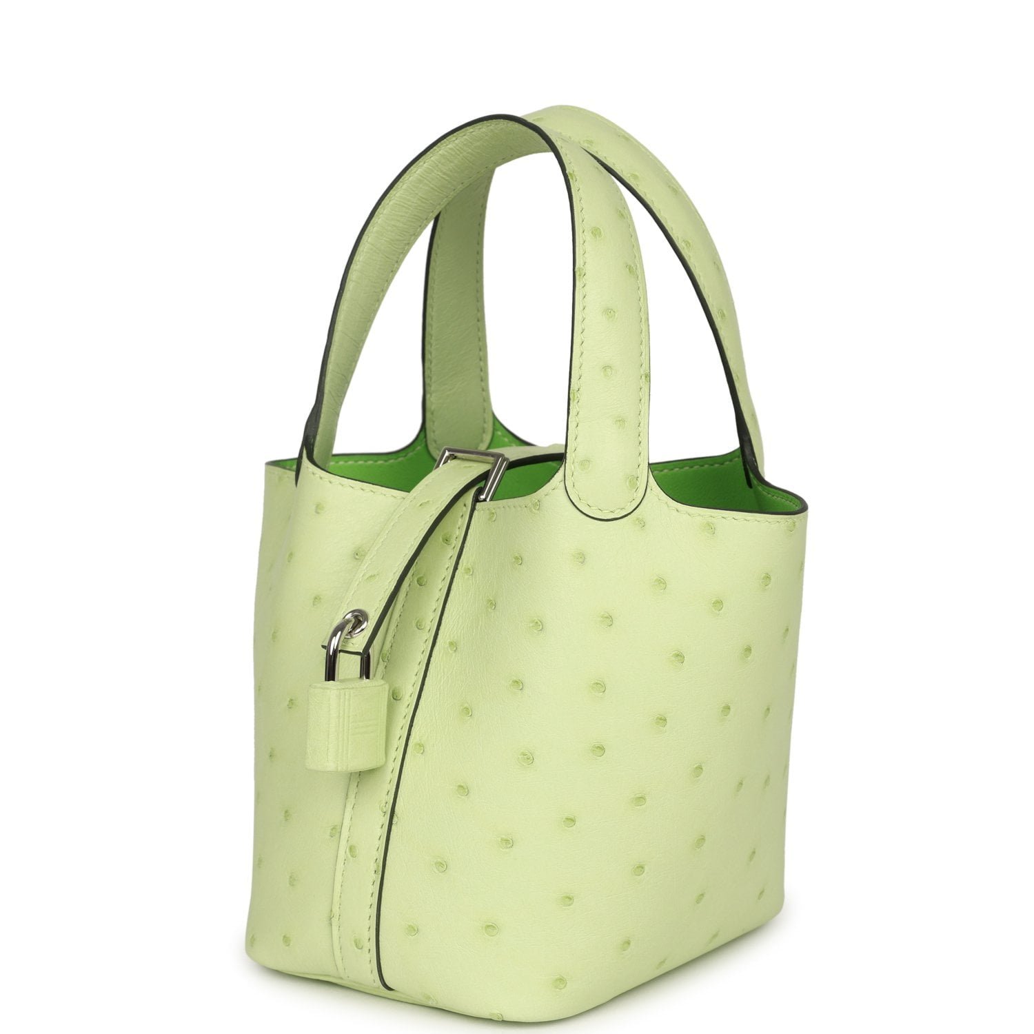Hermes Micro Picotin Lock 14 Jaune Bourgeon Ostrich Palladium Hardware - Image 5