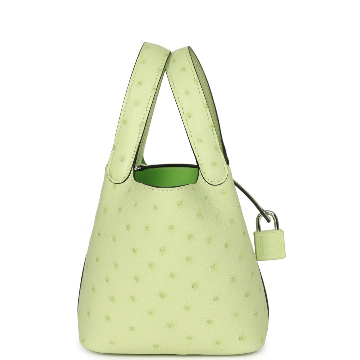 Hermes Micro Picotin Lock 14 Jaune Bourgeon Ostrich Palladium Hardware - Image 3