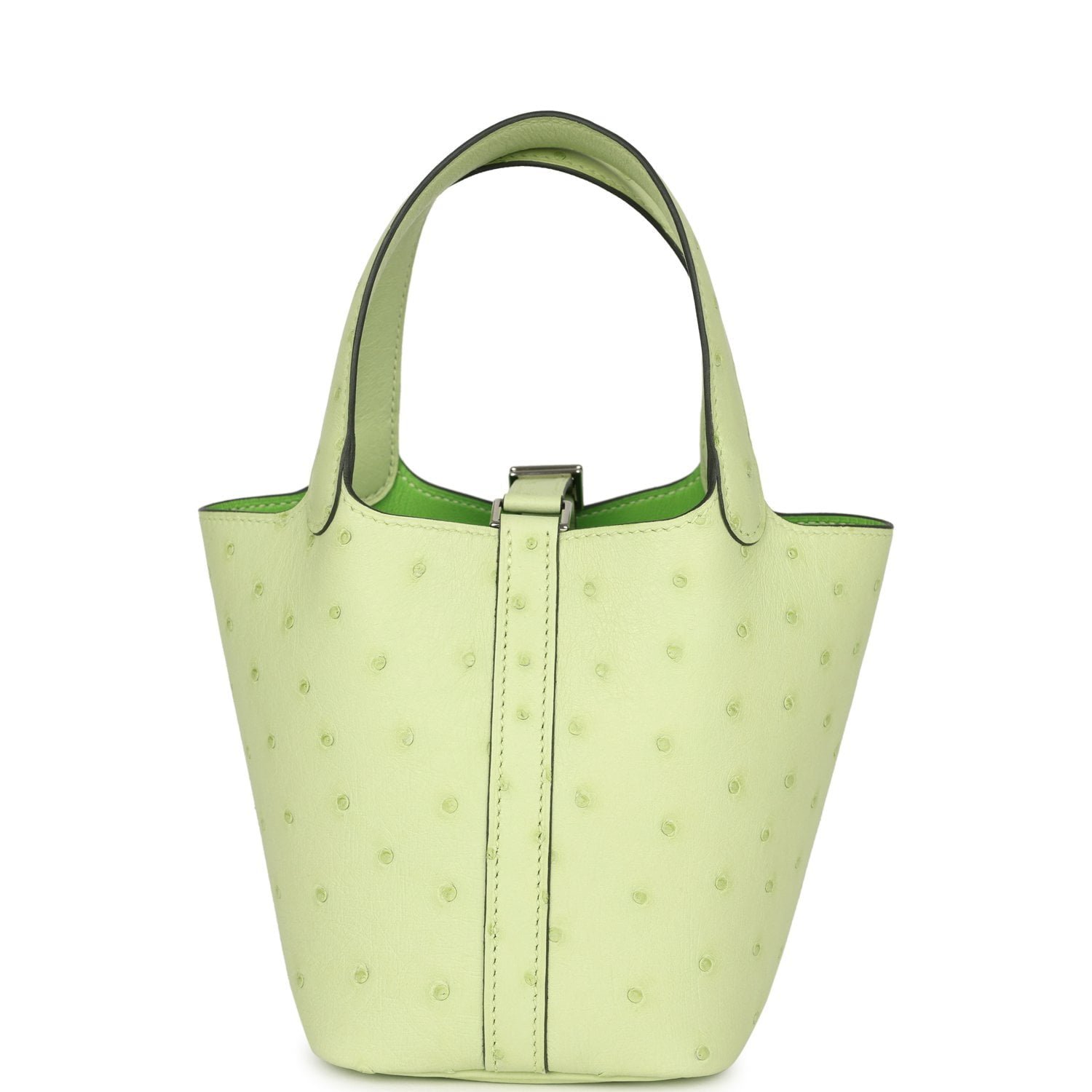 Hermes Micro Picotin Lock 14 Jaune Bourgeon Ostrich Palladium Hardware - Image 4